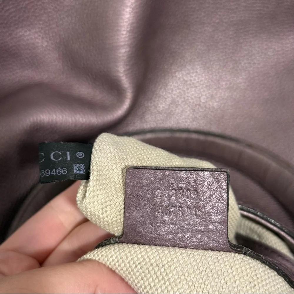 Gucci Dusty Mauve Leather Shoulder Bag with Tassel